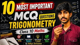 10 Most important MCQ Questions of Trigonometry | Class 10 Maths