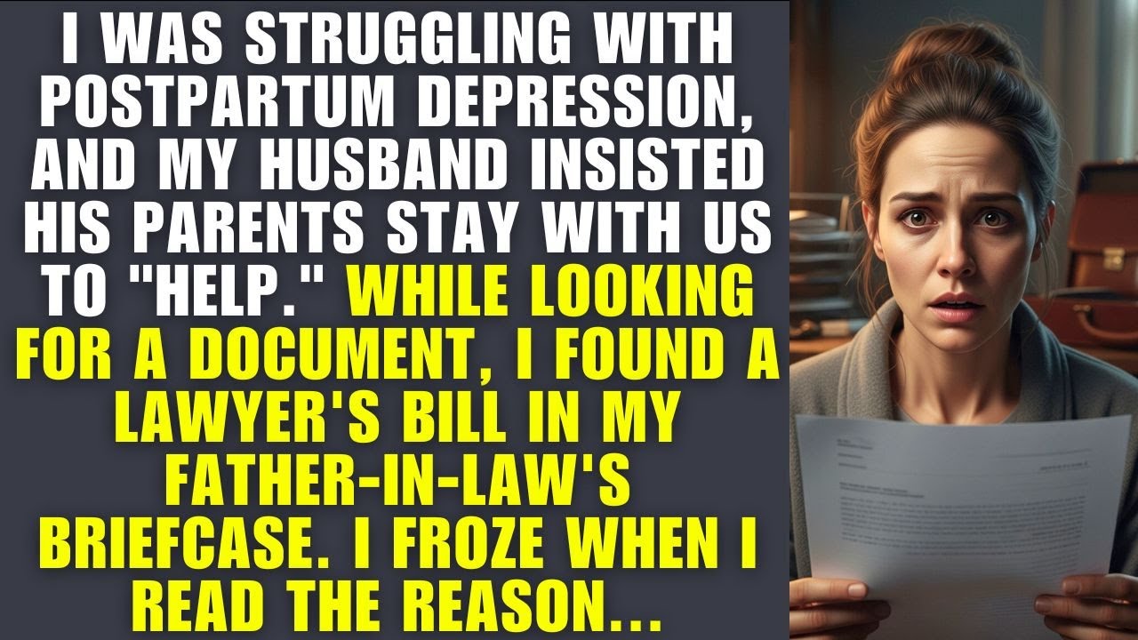Испытывая трудности после родов, я нашла счет за услуги адвоката в сумке своего свекра и застыла,...