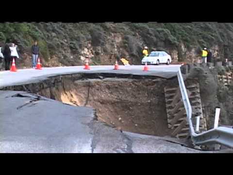 A Section Of Hwy 1 Collapses Youtube