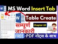 Ms Word Table Creation Tutorials In Hindi / Ms Word Me Table Kaise Bnaye