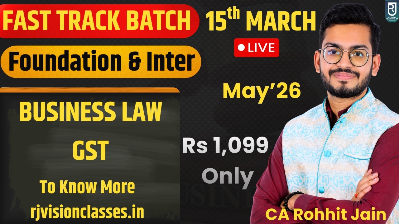 Join our FAST TRACK BATCH !! CA FOUNDATION & CA INTER!!