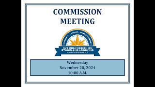 November 20, 2024 NYS COELIG Commission Meeting