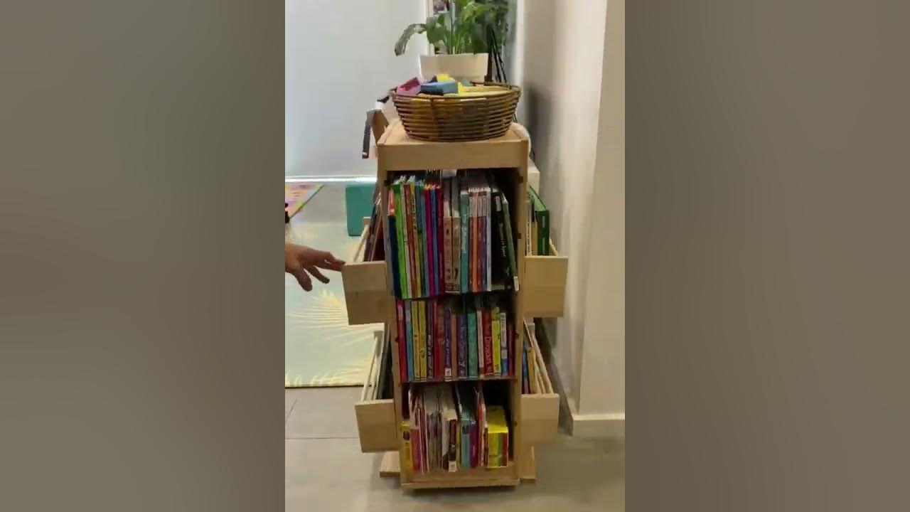 IKEA HACK How to make a rotating bookshelf using Trofast units YouTube