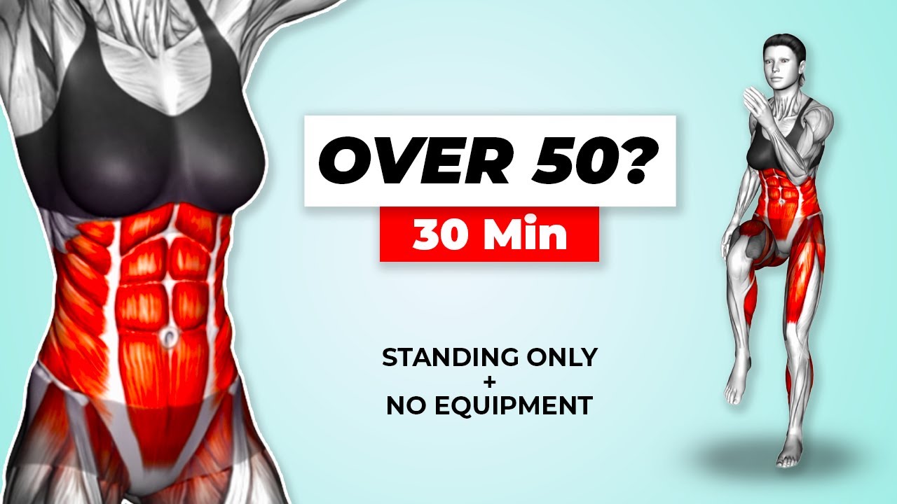 Вам за 50? Уберите дряблый живот с этой 30-минутной тренировкой стоя 🔥