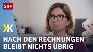 Die Folgen der Inflation: Der Lohn kann nicht mit den Kosten mithalten  | 2023 | Kassensturz | SRF