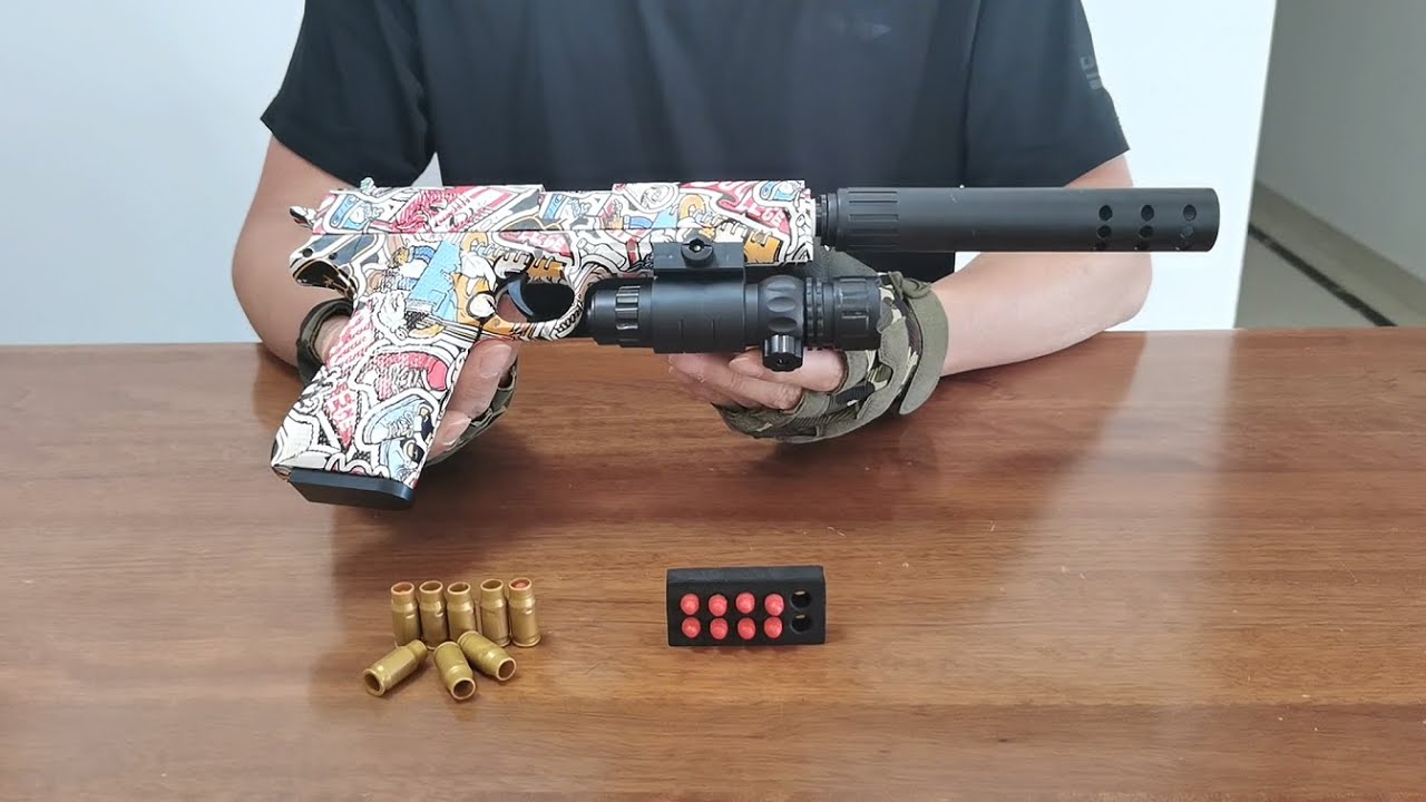 Graffiti M1911 Shell Ejection Soft Bullet Toy Gun Unboxing 2022