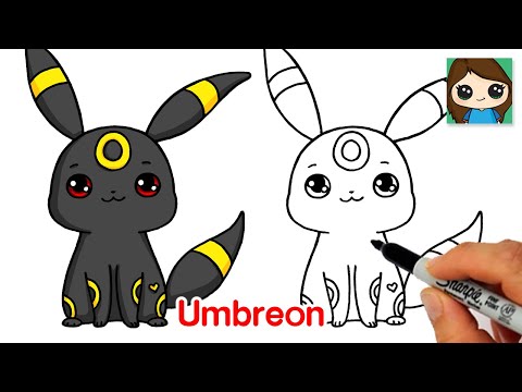 How to Draw Umbreon  Pokemon EASY Chibi Baby 5