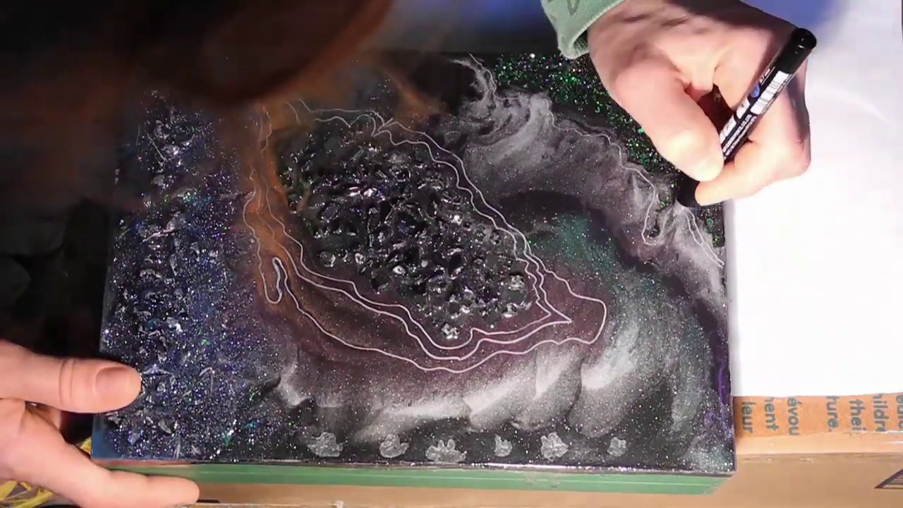 Resin Geode jewelry box sparkles коробка для украшений из эпоксидной смолы