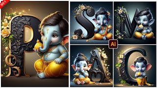 Ganesh Chaturthi 3D Name First Letter Ai Photo Editing | Ganesh Chaturthi Ai Photo Editing Bing Ai screenshot 4