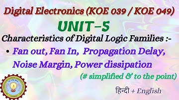 Characteristics of Digital Logic Families :-Fan out, Fan In﻿,  Propagation Delay, Noise Margin