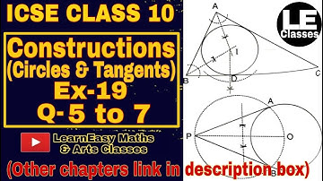 ICSE class 10 Constructions | Circles and tangents Ex-19 | Concise Mathematics | Selina