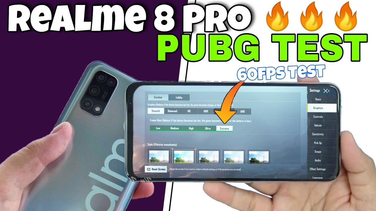 Realme 8 Pro PUBG MOBILE TEST, Gaming Test, Graphics Test, fps Test & Battery Drain Test 🔥
