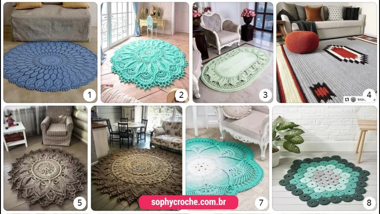 Tapetes de Crochê Pinterest - 77 Ideias de Modelos Variados