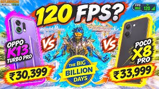 🔥OPPO K13 Turbo Pro vs POCO X8 Pro 120fps BGMI Test With Fps Meter screenshot 4