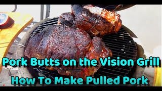 Feel free to email me at johnnymannion1@gmail..com pork butts on the
vison grill. how make pulled pork. set smoker run between 225 and 275.
this smoke ...