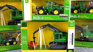 Let's open and play 6 John Deere 1/50 timber loaders, timber trucks, etc. ♪