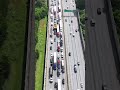 Arial View of Baton Rouge Traffic Blocked by Semitruck Crash