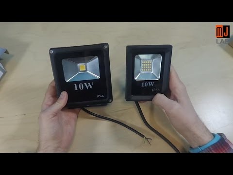 Wideo: Reflektory LED 10 W: Jak świeci Reflektor 10 W? Naświetlacze I Zasilacze LED Matrix, Naświetlacze Akumulatorowe O Mocy 10 W