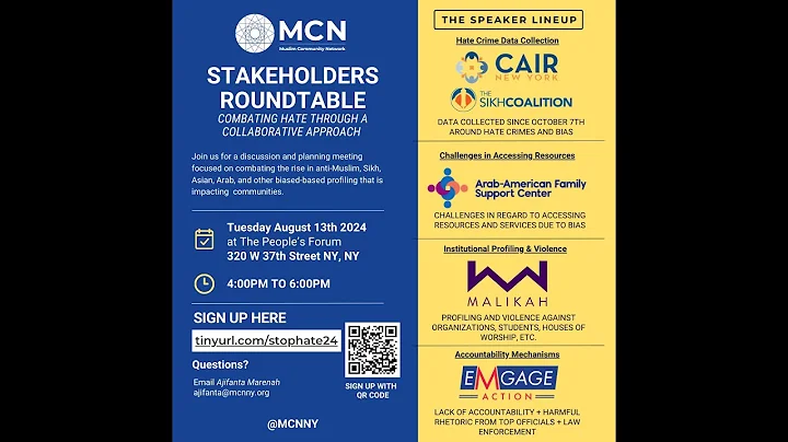 Stakeholders Roundtable on Rising Hate Crimes | Muslim Community Network