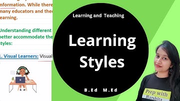 Learning Styles | Teaching and Learning