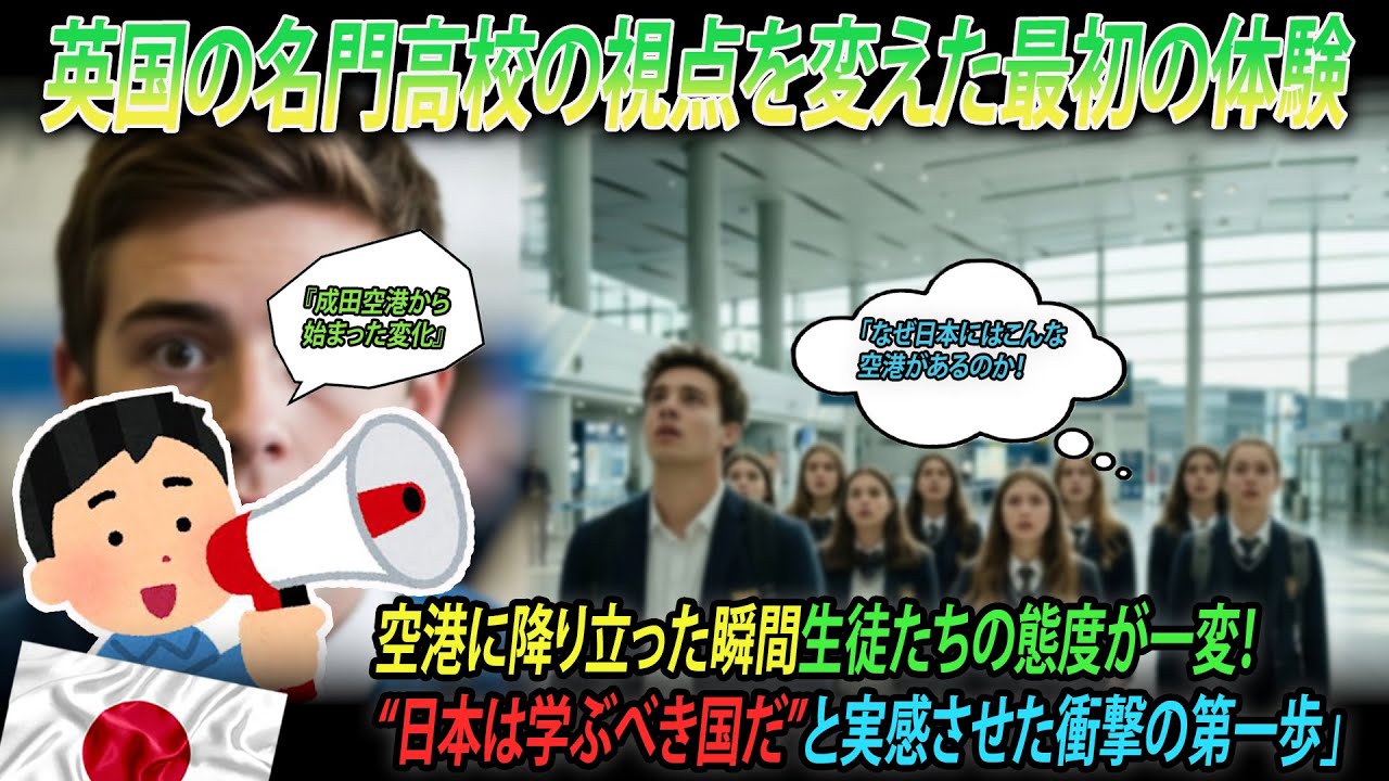 【海外感動ストーリー】「変化は成田空港から始まった」なぜ日本にはこんな空港があるのか!?英国の名門校の生徒たちが初日に視点を変えた理由とは！