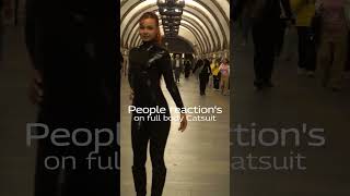 How public reacts on on full body Catsuit👀 #latex #latexfashion