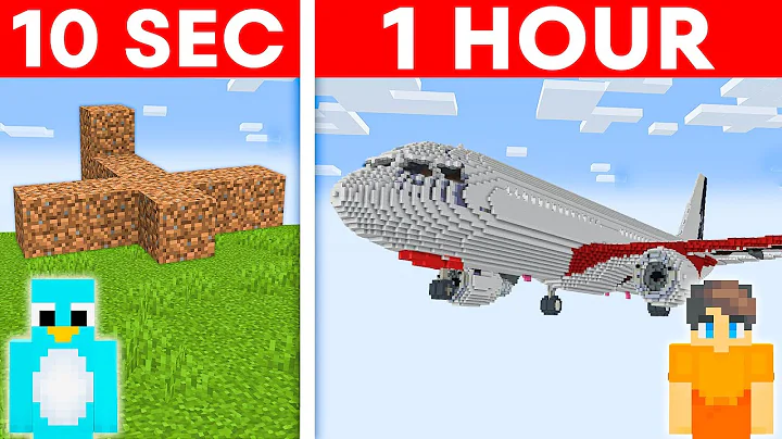 10 Seconds vs 1 Hour - Airplane Build Challenge in Minecraft