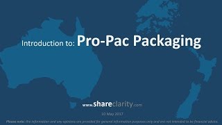 Pro-Pac Packaging - Shareclarity Snapshot