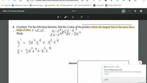 AP Calculus - Slope of Tangent Line
