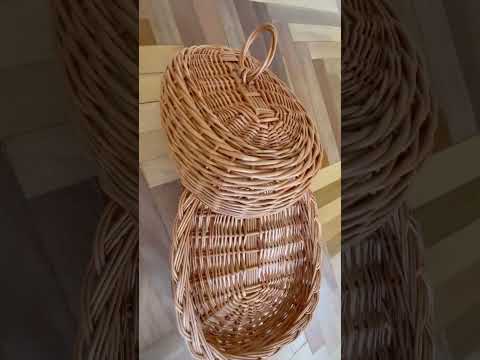 Хлібниця плетена з лози з кришкою 40*32*14в, відео 1