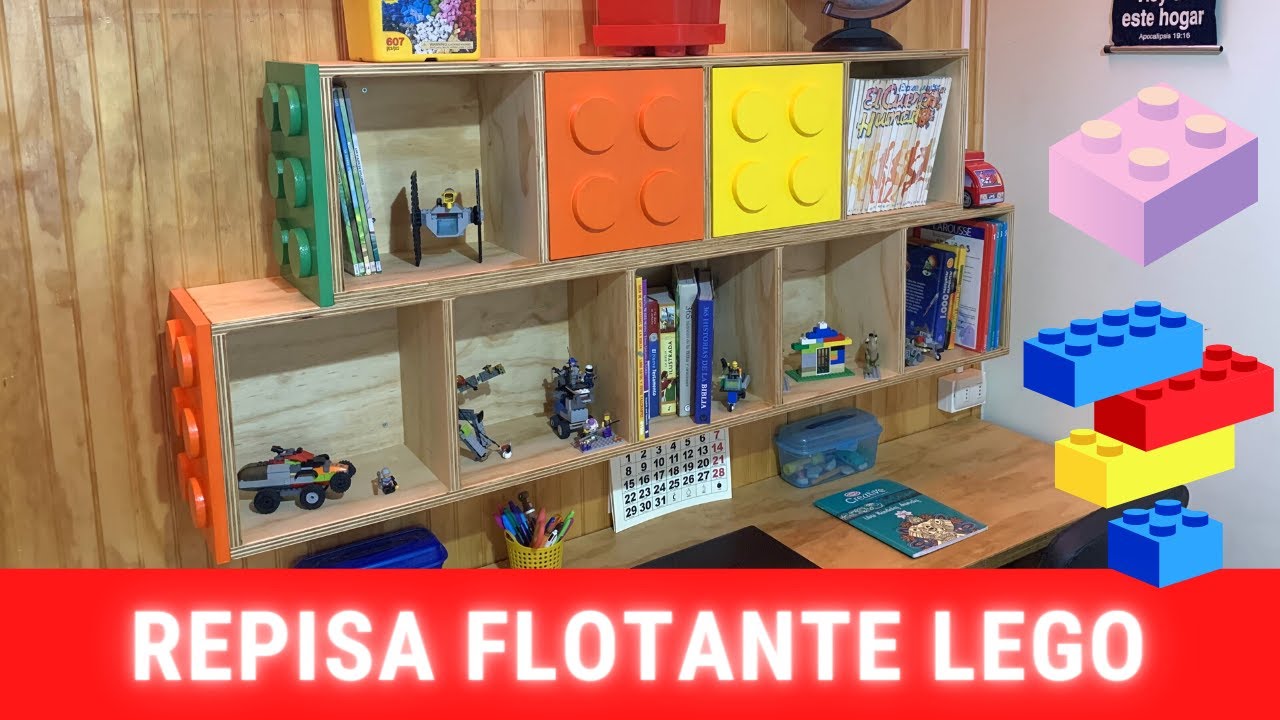 ensayo Exitoso Asistente REPISA flotante estilo LEGO de TERCIADO master mueblería - YouTube