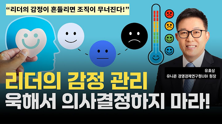 리더의 감정 관리 유효상 교수 저자 인터뷰 #4