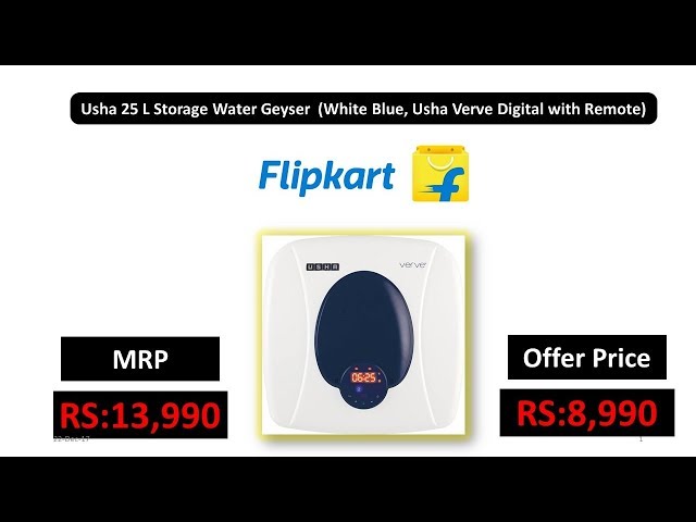 Usha 25 L Storage Water Geyser (White Blue, Usha Verve Digital with Remote)  - YouTube