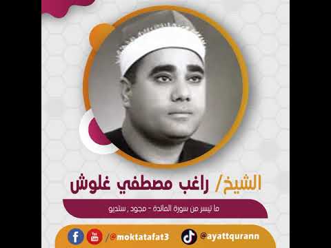 الشيخ راغب مصطفي غلوش ما تيسر من سورة المائدة مجود ستديو