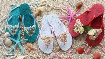 How to decorate flip flops for summer - DIY Summer Flip flops