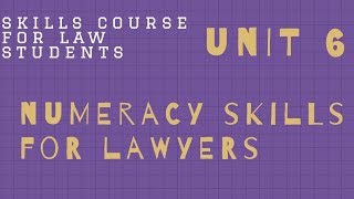 SCL1501 | NUMERACY SKILLS FOR LAWYERS