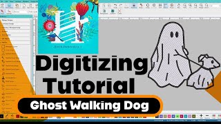 Popular Ghost and Ghost Dog Embroidery Digitizing Tutorial - Hatch 3