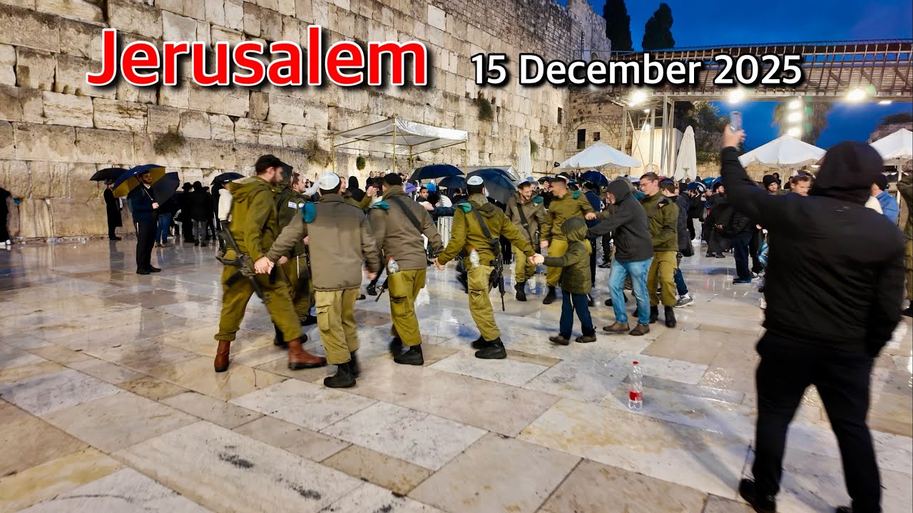 Jerusalem, December 15. The atmosphere at the Western Wall. Hanukkah