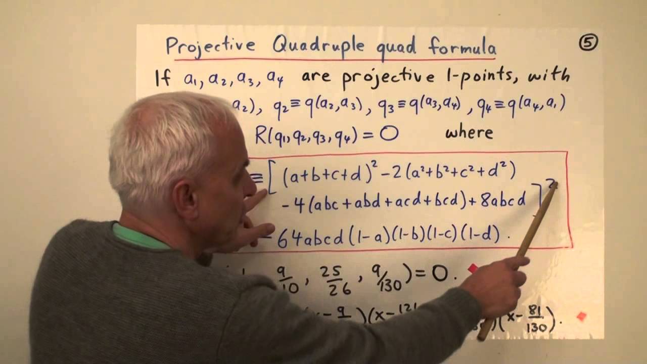The projective Quadruple quad formula Rational Geometry Math