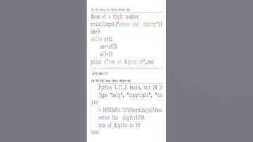 sum of n digit number #shorts #python