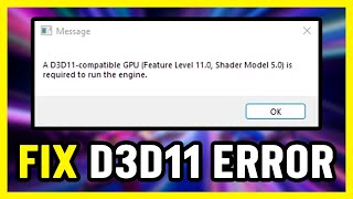 How to FIX Fortnite D3D11 Compatible GPU is required to run the engine | Fortnite D3D11 Error