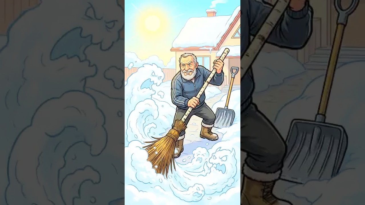 ☀️ УТРЕННЯЯ ЗАРЯДКА ПОСЛЕ МЕТЕЛИ: ВЕНИК, ЛОПАТА И ФИЛОСОФИЯ ДВИЖЕНИЯ ❄️🧹