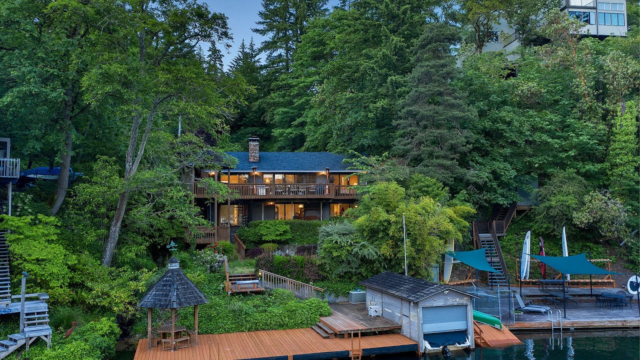 Incredible Lakefront Lake Oswego Home with Dock/Boat House Video of