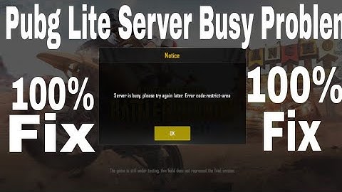 How to Fix Pubg Lite Server Busy Problem 100% Fix😎😎😎