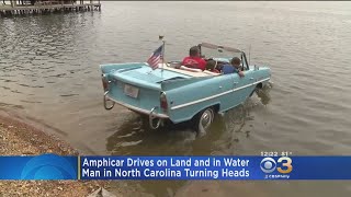 Amphicar Drives On Land And In Water In North Carolina
