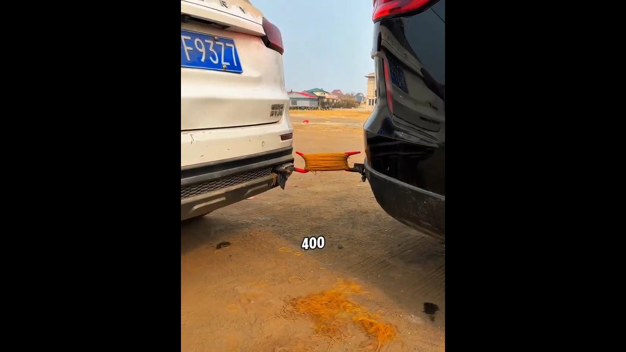 How Many Rubber Bands Can Stop a Car #car