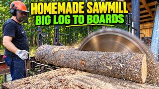 Turning Logs Into Lumber on a Homemade Sawmill | Start to Finish