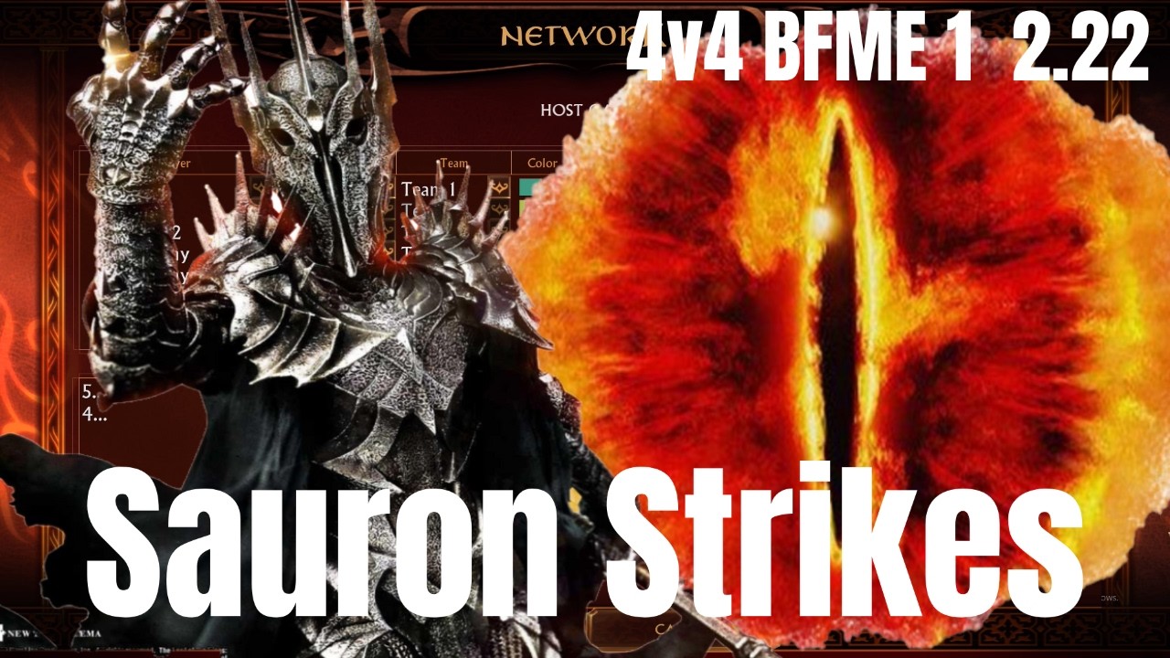 The Eye of Sauron Strikes! | 4v4 BFME 1 2.22 - Mordor & Isengard Dominate