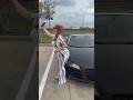 GOLD DIGGER disses man on Supercar #ferrari #lamborghini #audir8 #r8v10 #funny #golddigger