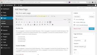 Write your first simple wordpress web page
